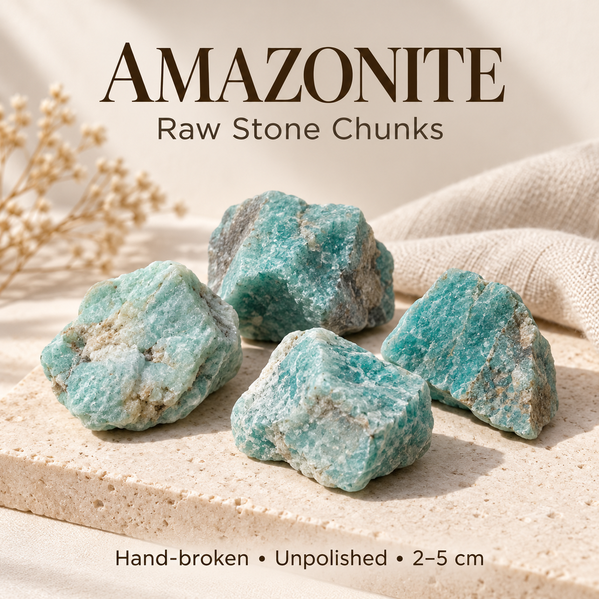Amazonite Raw Stones — 200g