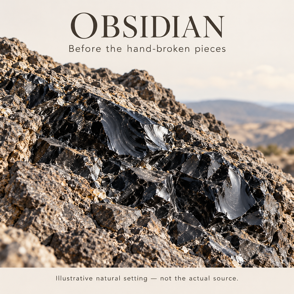 Black Obsidian Raw Stones — 200g