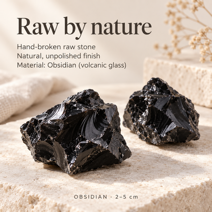 Black Obsidian Raw Stones — 200g