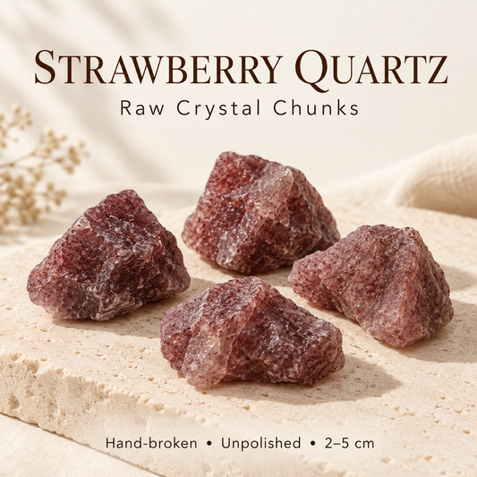 Strawberry Quartz Raw Crystals — 200g